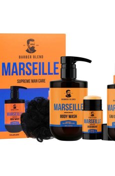 Подарочный набор для мужчин Barber Blend Marseille (одеколон, 150 мл + гель для душа, 500 мл + дезодорант, 50 г + мочалка, 1 шт)