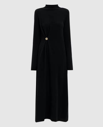 Черное платье LUCERO из шерсти и кашемира