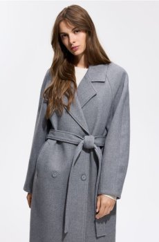 Reserved - Двобортне пальто oversize - середньо-сірий - 091KY-85X