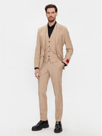 Hugo Костюм Hesten 50509390 Бежевий Extra Slim Fit Hugo Костюм Hesten 50509390 Бежевий Extra Slim Fit