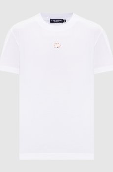 Белая футболка с вышивкой DG