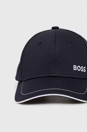 Хлопковая кепка BOSS BOSS GREEN цвет синий однотонная Хлопковая кепка BOSS BOSS GREEN цвет синий однотонная