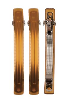 Набор зажимов для волос Titania 11*1.5 см, молочно-коричневые, 3 шт (7855 B)