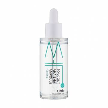 Ампульная сыворотка для лица Ottie Soak Out AHA BHA Ampoule с AHA и BHA кислотами, 50 мл Ампульная сыворотка для лица Ottie Soak Out AHA BHA Ampoule с AHA и BHA кислотами, 50 мл