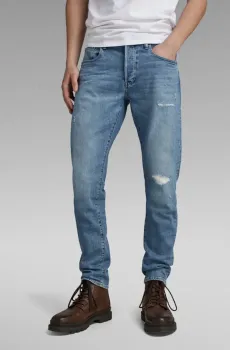 Мужские голубые джинсы 3301 Голубой 28-32 G-Star RAW 51001,D316