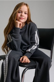 Кофта з круглим вирізом - темно-сірий