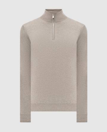 Серый джемпер из кашемира с молнией