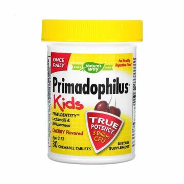 Пробиотик для детей от 2 лет Natures Way Primadophilus Kids со вкусом вишни, 30 жевательных таблеток Пробиотик для детей от 2 лет Natures Way Primadophilus Kids со вкусом вишни, 30 жевательных таблеток