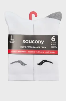 Мужские белые носки (6 пар) VENTILATING COMFORT FIT Белый 43-46 Saucony S611002-100