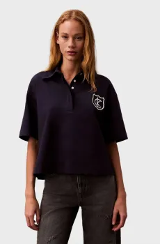 Женское темно-синее поло SS RUGBY JERSEY PATCH Синий XS Calvin Klein Jeans LV047B209G