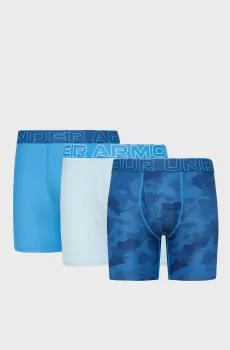Мужские синие боксеры (3 шт) UA PERFORMANCE TECH MESH -PRINT 6 Синий XL Under Armour 1383885-430