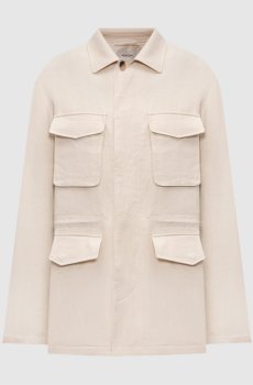 Бежевая куртка из льна
