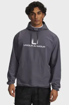 Мужской темно-серый анорак UA Unstoppable Wvn Hoodie Серый XL Under Armour 6003864-025