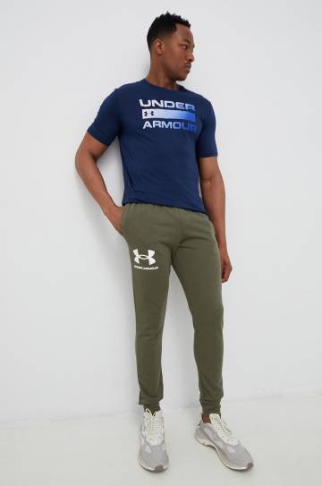 Футболка для тренинга Under Armour Team Issue Wordmark цвет синий с принтом 1329582 Футболка для тренинга Under Armour Team Issue Wordmark цвет синий с принтом 1329582