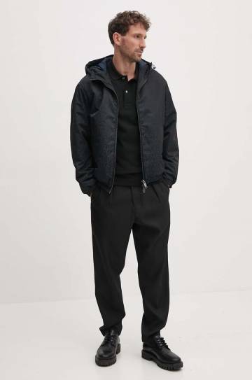 Хлопковый лонгслив Lacoste цвет чёрный однотонный PH4013