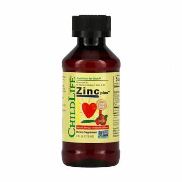Детский цинк ChildLife Zinc Plus с натуральным вкусом манго и клубники, в жидкости, 118 мл Детский цинк ChildLife Zinc Plus с натуральным вкусом манго и клубники, в жидкости, 118 мл