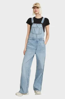 Женский голубой джинсовый комбинезон Straight Leg Dungaree Голубой S G-Star RAW D24398,D536