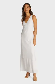 Женское белое платье TECH TEXTURE Белый S Calvin Klein K20K208355