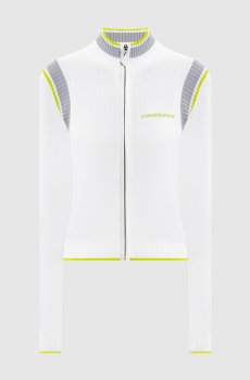 Белая спортивная куртка с логотипом