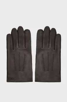 Мужские темно-коричневые кожаные перчатки Коричневый 9 BOSS 50526681;210