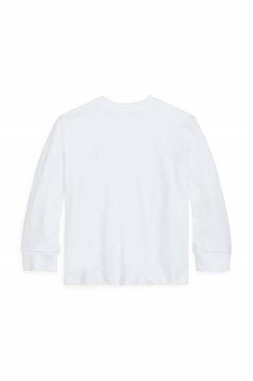 Хлопковый лонгслив для младенцев Polo Ralph Lauren цвет белый однотонный 320843804004 Хлопковый лонгслив для младенцев Polo Ralph Lauren цвет белый однотонный 320843804004