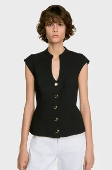 Женский черный жилет Черный 38 Sandro SFPTO00968_Black
