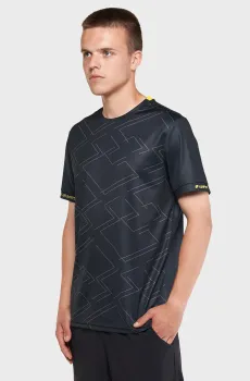 Мужская черная футболка LOGO DUE TEE PRT Черный M Lotto 219318/1CL