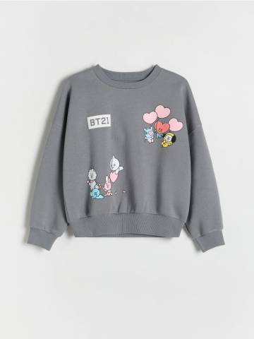 Reserved - GIRLS` JOGGING TOP - темно-сірий - 704EG-90X Reserved - GIRLS` JOGGING TOP - темно-сірий - 704EG-90X