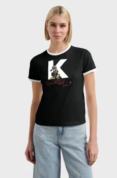Женская черная футболка KL INITIAL X DISNEY Черный L Karl Lagerfeld A3W17089