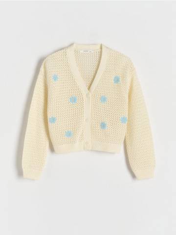 Reserved - GIRLS` SWEATER - кремовий - 244DB-01X Reserved - GIRLS` SWEATER - кремовий - 244DB-01X