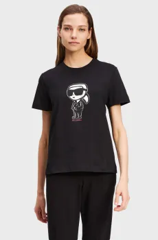 Женская черная футболка IKON SKETCH KARL Черный XS Karl Lagerfeld A1W17126