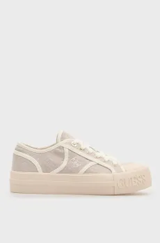 Женские бежевые кеды ISSAH Бежевый 37 Guess FLPISSFAL12