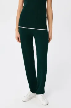 Женские темно-зеленые шерстяные брюки Зеленый 36 MARC&ANDRE W25-00CH0710