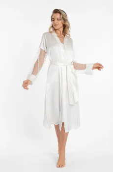 Женский белый шелковый пеньюар Белый 40 MARC&ANDRE S24-06SS101-L