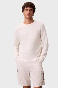 Мужской белый лонгслив SLUB COIN LABEL Белый XXL Calvin Klein Jeans LV04RG231G