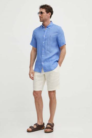 Льняная рубашка Tommy Hilfiger regular воротник button-down MW0MW35207 Льняная рубашка Tommy Hilfiger regular воротник button-down MW0MW35207