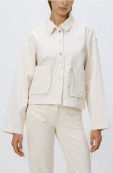 Reserved - Джинсова куртка з кишенями - кремовий - 133IL-01J