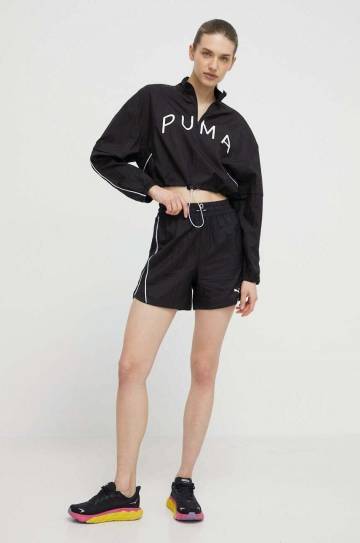 Тренировочные шорты Puma Fit Move цвет чёрный с аппликацией высокая посадка 524812 Тренировочные шорты Puma Fit Move цвет чёрный с аппликацией высокая посадка 524812