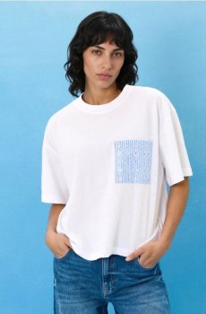 Бавовняна футболка з коротким рукавом - білий