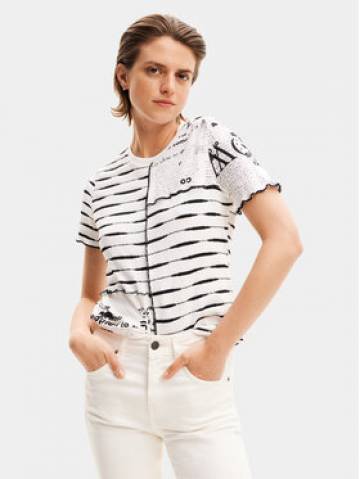 Desigual Футболка Lou 24SWTKA8 Білий Regular Fit Desigual Футболка Lou 24SWTKA8 Білий Regular Fit
