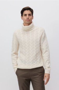 Reserved - Водолазка з вовни - кремовий - 407BK-01X