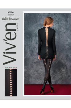 Фантазийные колготки женские Viven petty Vista 60 DEN, черные, размер 2