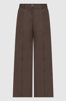 Коричневые брюки с брендовым патчем