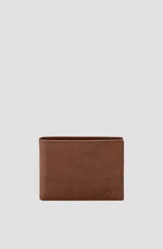 Мужской рыжий кожаный кошелек Рыжий ONESIZE Levi’s® 233689;104.26