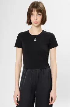 Женская черная футболка Черный S HUGO 50512000;001