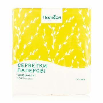 Салфетки столовые Полісся, 1-слойные, 23*24 см, 500 шт Салфетки столовые Полісся, 1-слойные, 23*24 см, 500 шт