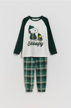 Reserved - Піжамний комплект Snoopy - темно-зелений - 627GX-79X