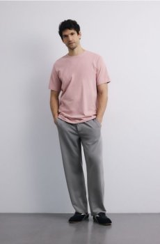 Reserved - Футболка regular з бавовни - рожевувато-ліловий - 999HL-34X