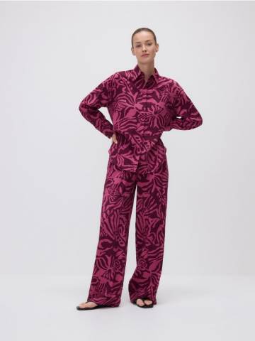 Reserved - Віскозна сорочка з візерунком - пурпуровий - 591EG-44X