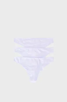 Женские белые трусики (3 шт) Белый L womensecret 7682956